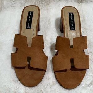 Steve by Steve Madden Foreva brown sided block heel sandal, new 10 m